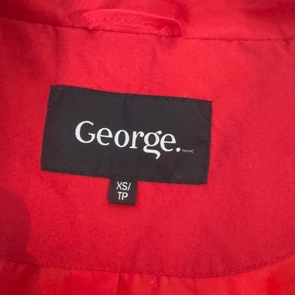 George Red Women's Winter Short Puffer Jacket Coat Long Sleeve Size XS - Picture 3 of 10